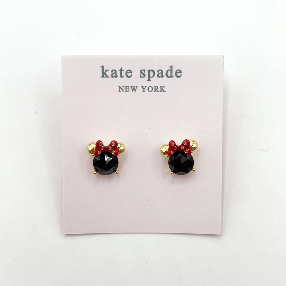 KS112-Kate Spade black Minnie Mouse earrings